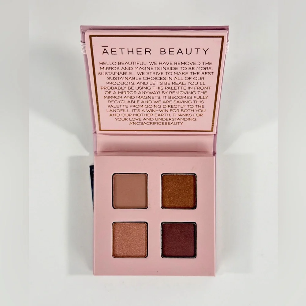 ATHR Aether Beauty Ametrine Mini Crystal Eyeshadow Quad Palette Mauve Rose New